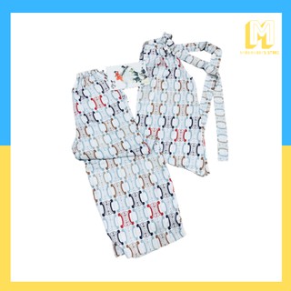 Bộ đồ ngủ nữ pijama lụa mặc nhà áo yếm quần dài có họa tiết ManhManh’s Store PJ07