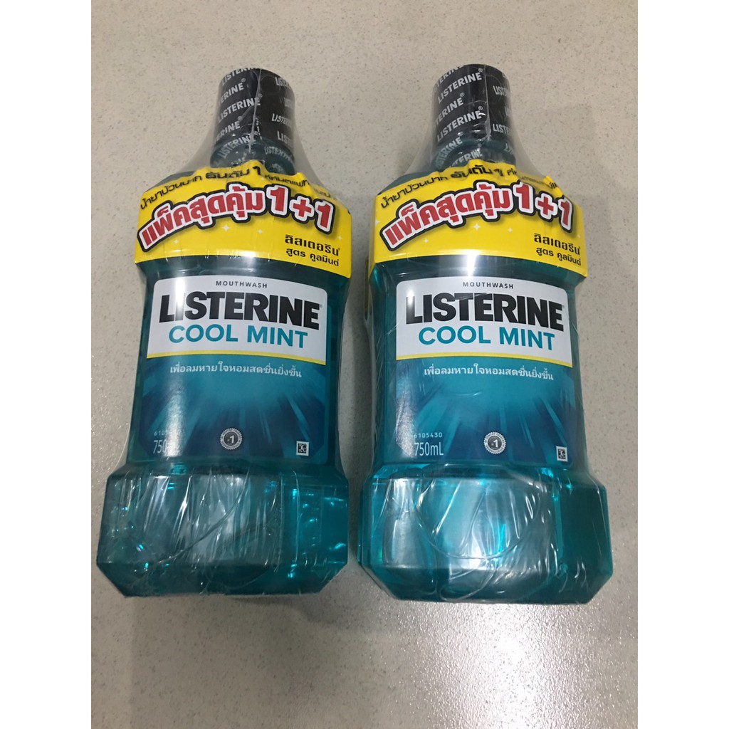 Combo nước súc miệng listerine 750ml+ 2 chai 250