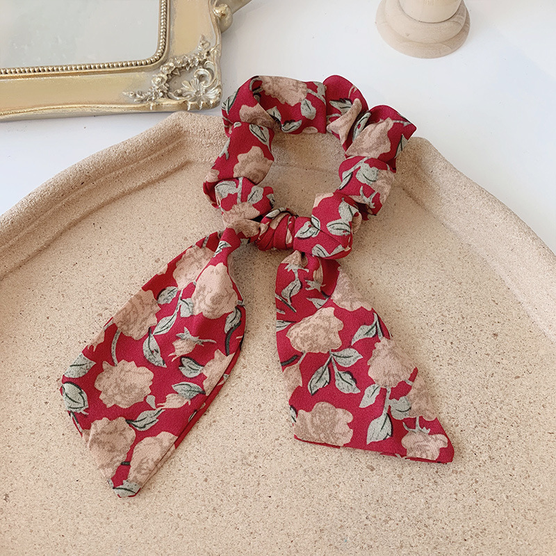 Dây buộc tóc vải in hoa nhiều màu dễ thương cho nữ