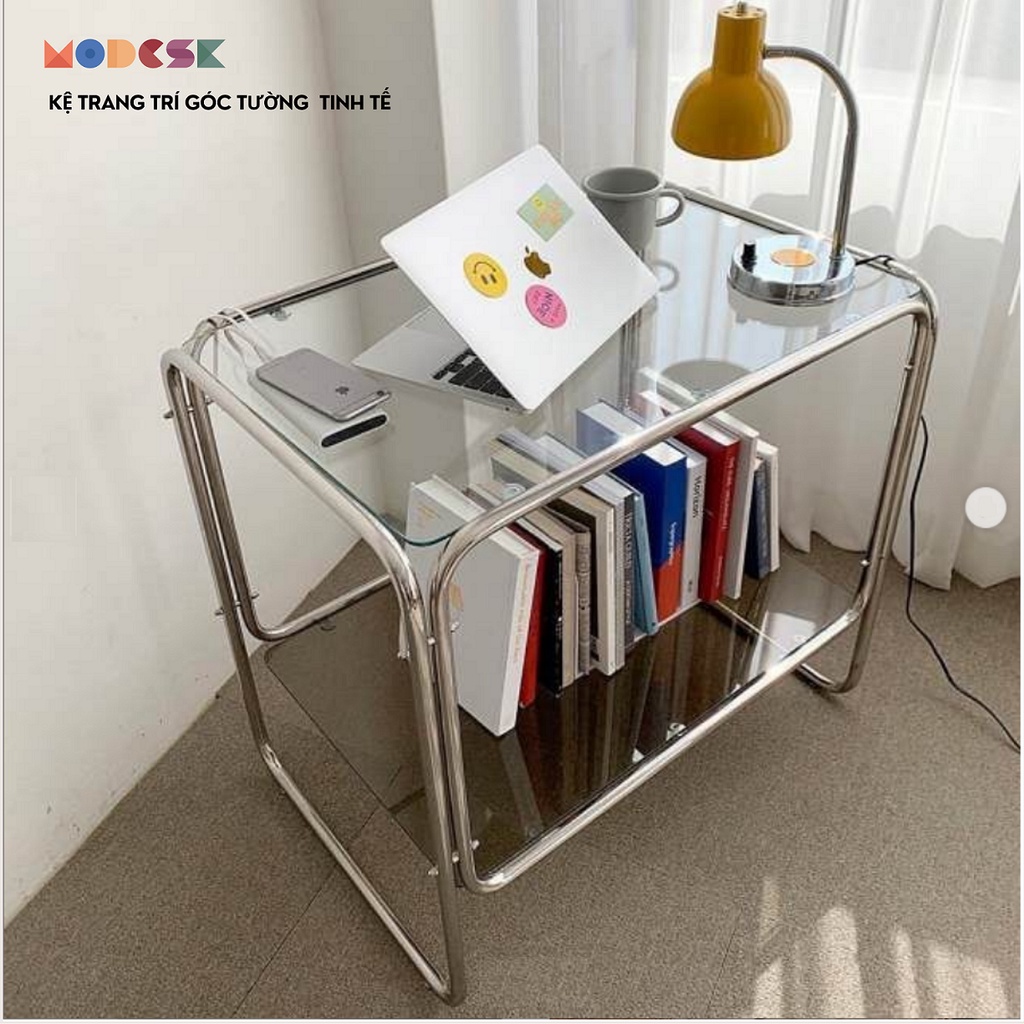 Bàn Trà Sofa MODESK Table Glass Light Kính Cường Lực Khung Inox 304 Nội Thất Phòng Khách Cafe Shop Thời Trang