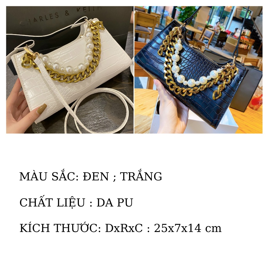 Túi Xách Nữ Đeo Vai Thời Trang Dây Ngọc Sang Trọng - TuiDayNgoc