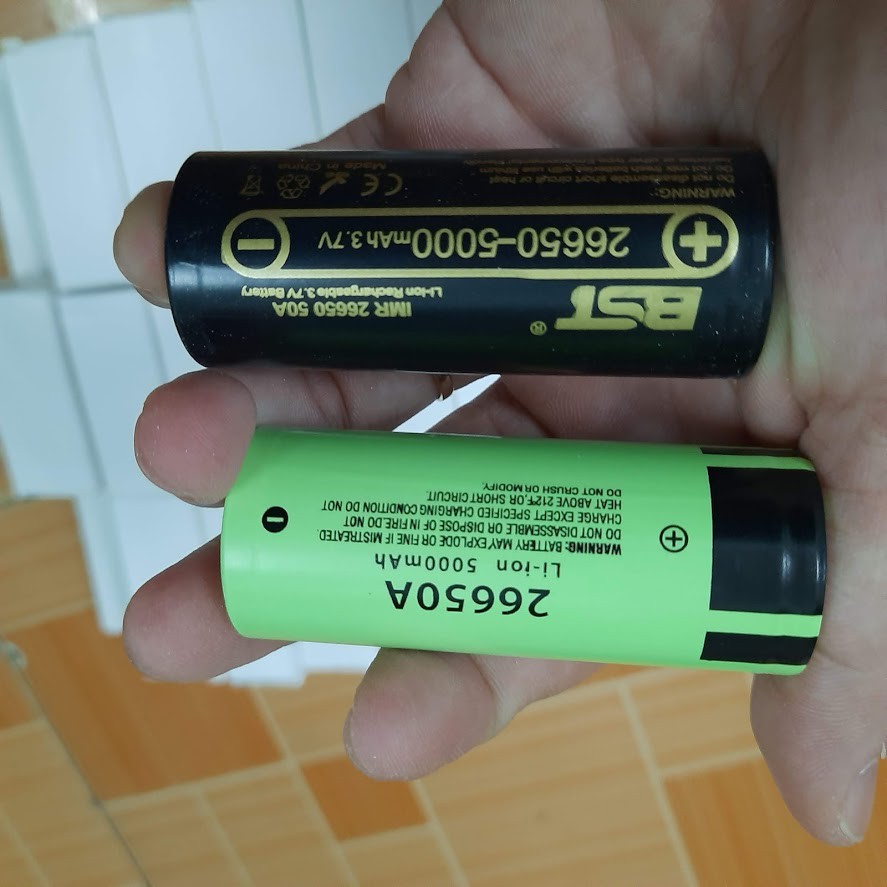 Cell pin 3.7v 26650 BST dung lượng dòng xả cao 5000mAh 50A pin 2 đầu phẳng