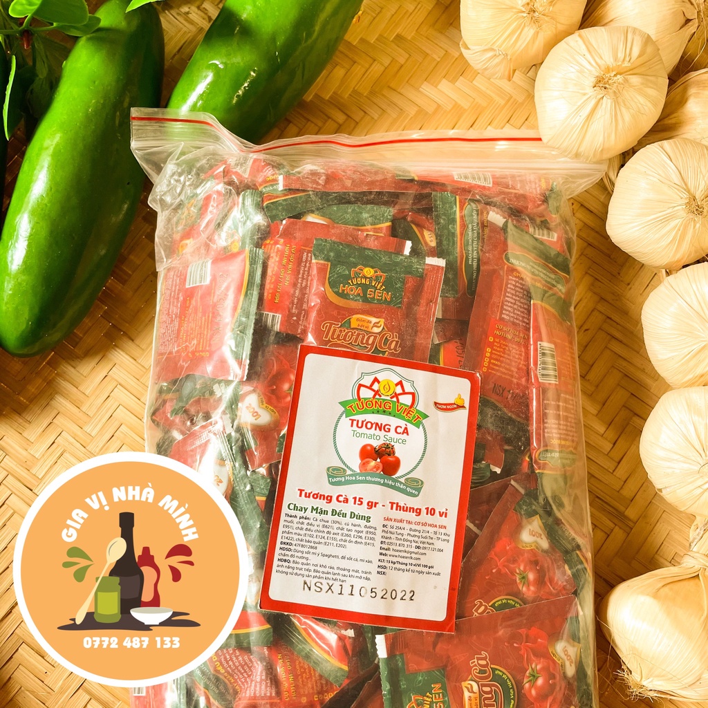 TƯƠNG CÀ DẠNG GÓI  MÀU HOA SEN 15GR/100GÓI/LÓC