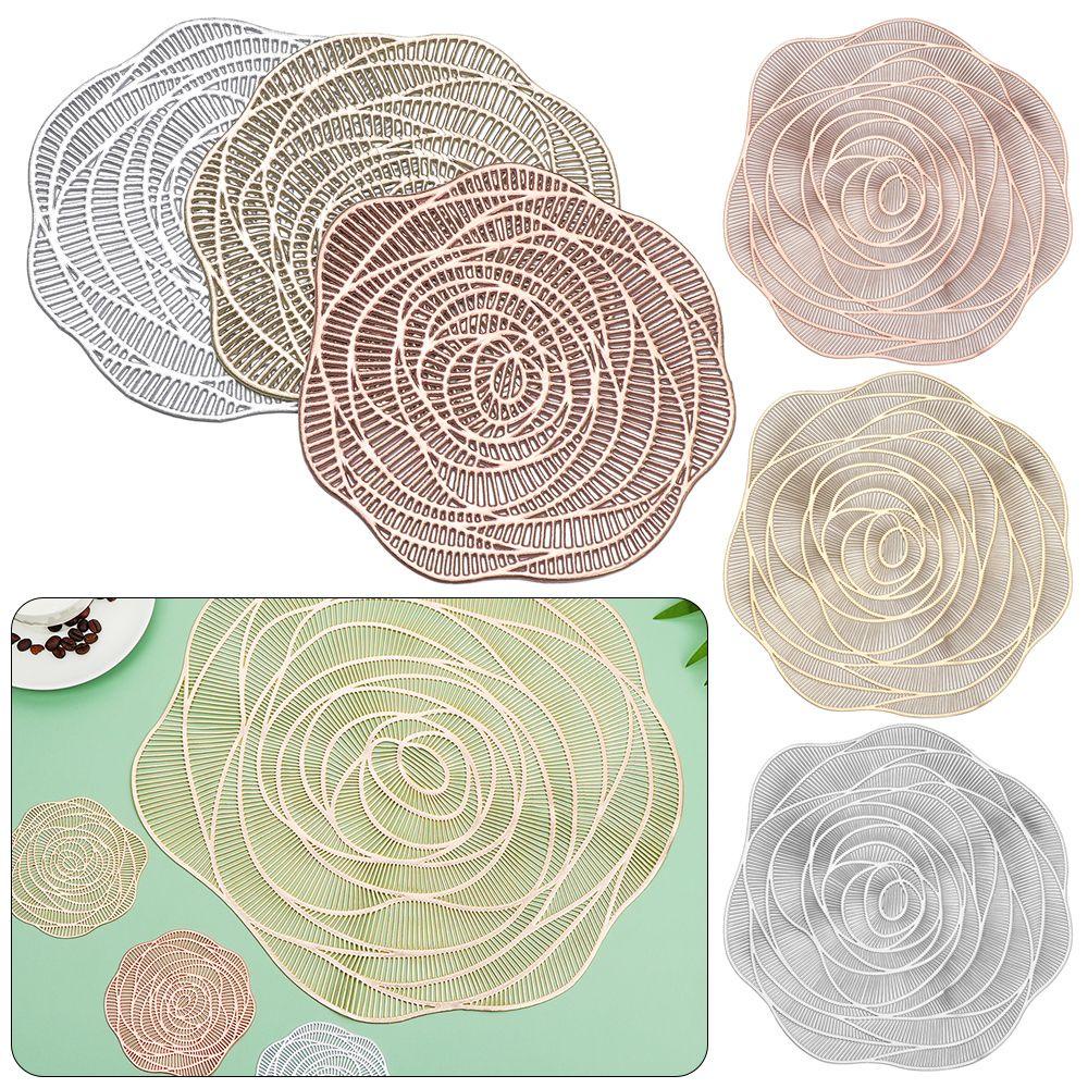 Tấm Lót Bàn Ăn Bằng PVC Mạ Đồng Họa Tiết Valentine Độc Đáo