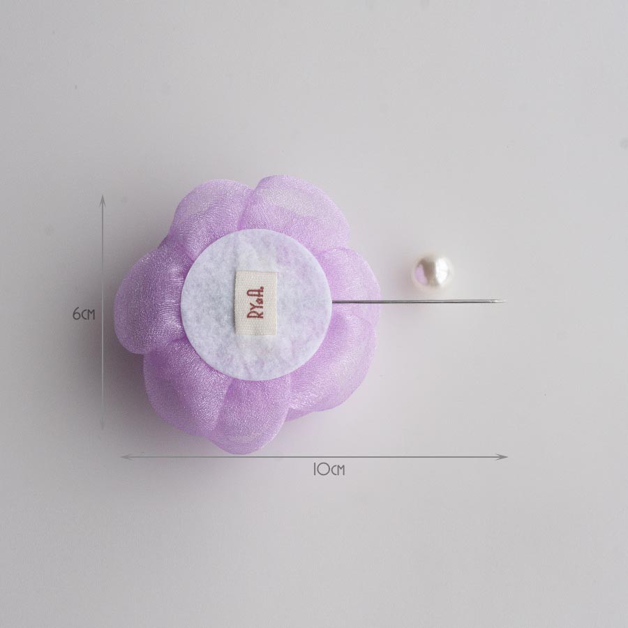 Hoa cài áo vải voan, kim dài RYA 742824