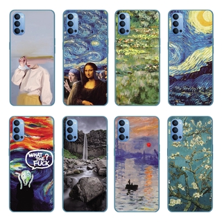 Ốp điện thoại silicon hình tranh Van Gogh Starry Sky cho Samsung Galaxy S21 Plus 5G/S21 Ultra/A02S/A12/A32