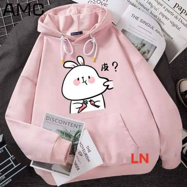 Áo hoodie thỏ trắng bẹo má 5D DA | BigBuy360 - bigbuy360.vn