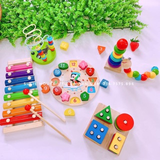 Combo 6 món đồ chơi gỗ thông minh cho bé