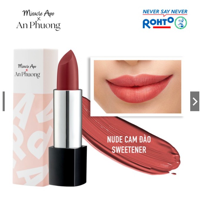NEW 100% Son thỏi lì/satin Miracle Apo x An Phương Chloe Nguyễn Holiday Collection Lipstick 4g
