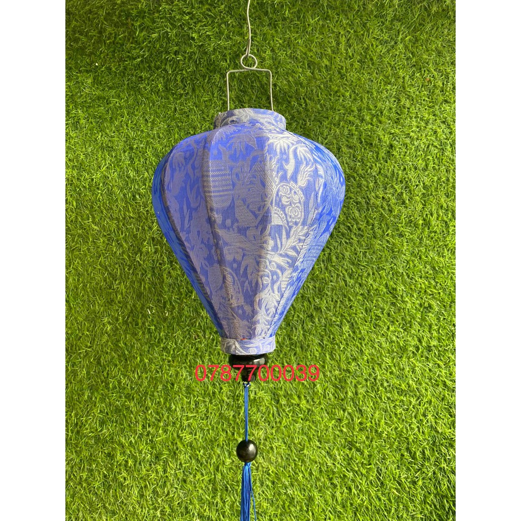 Đèn lồng vải trang trí Hội An gấm lụa CỦ TỎI CÓ SẴN 30CM