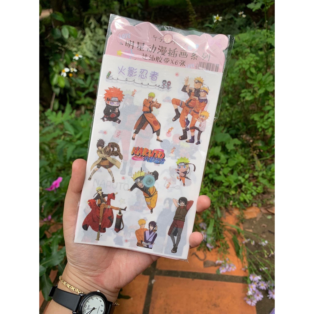 Set 6 tấm hình dán Naruto | Baystore