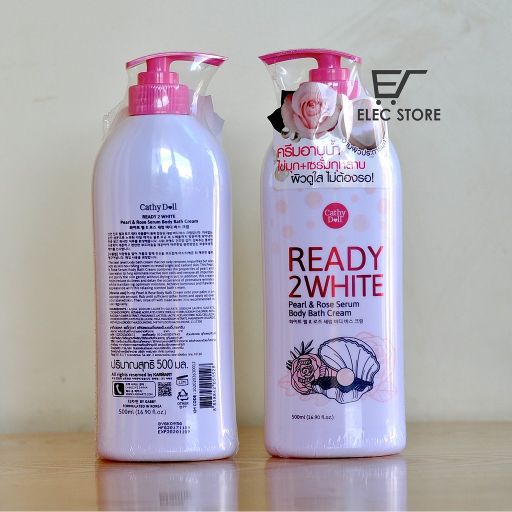 Sữa tắm trắng da tinh chất ngọc trai hoa hồng Ready 2 White Cathy doll 500ml Thái Lan