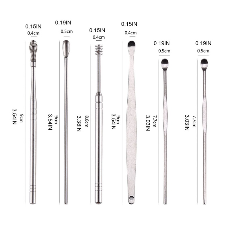 [Hàng mới về] Set 6 dụng cụ lấy ráy tai an toàn cho sức khỏe
