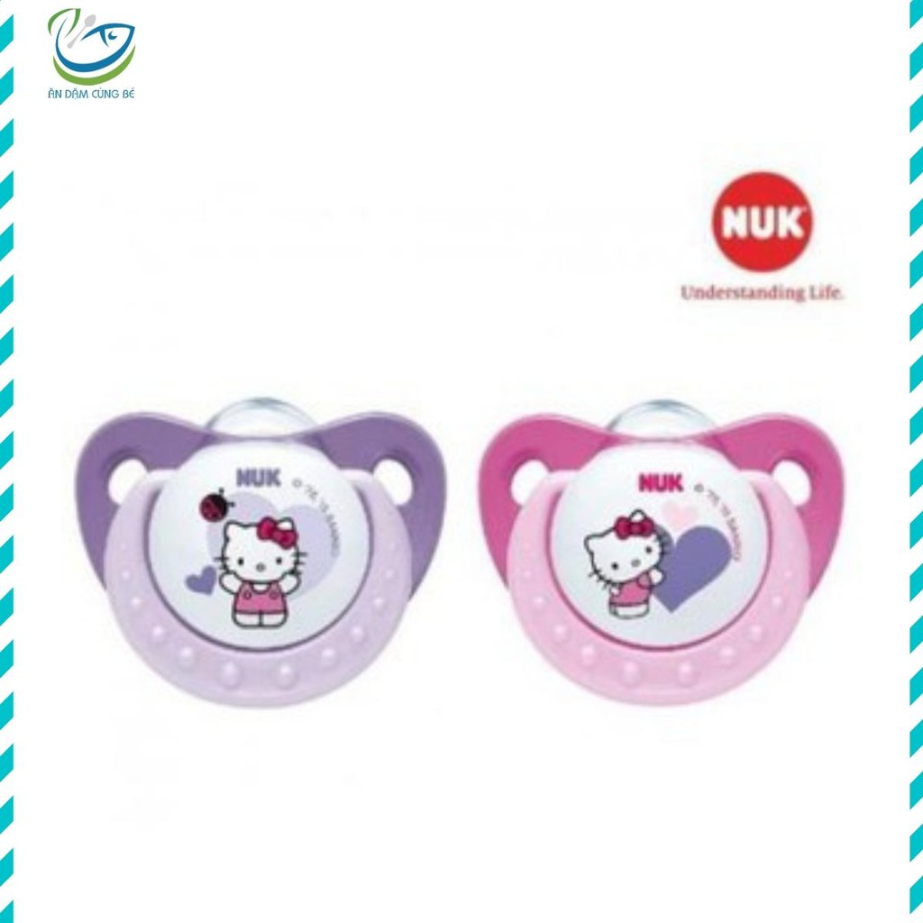 SET 2 TI GIẢ CÓ NẮP NUK SILICONE HELLO KITTY