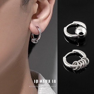 Khuyên tai dạng tròn hình học phong cách hip hop punk hipster đường phố bằng thép không gỉ dành cho nam và nữ
