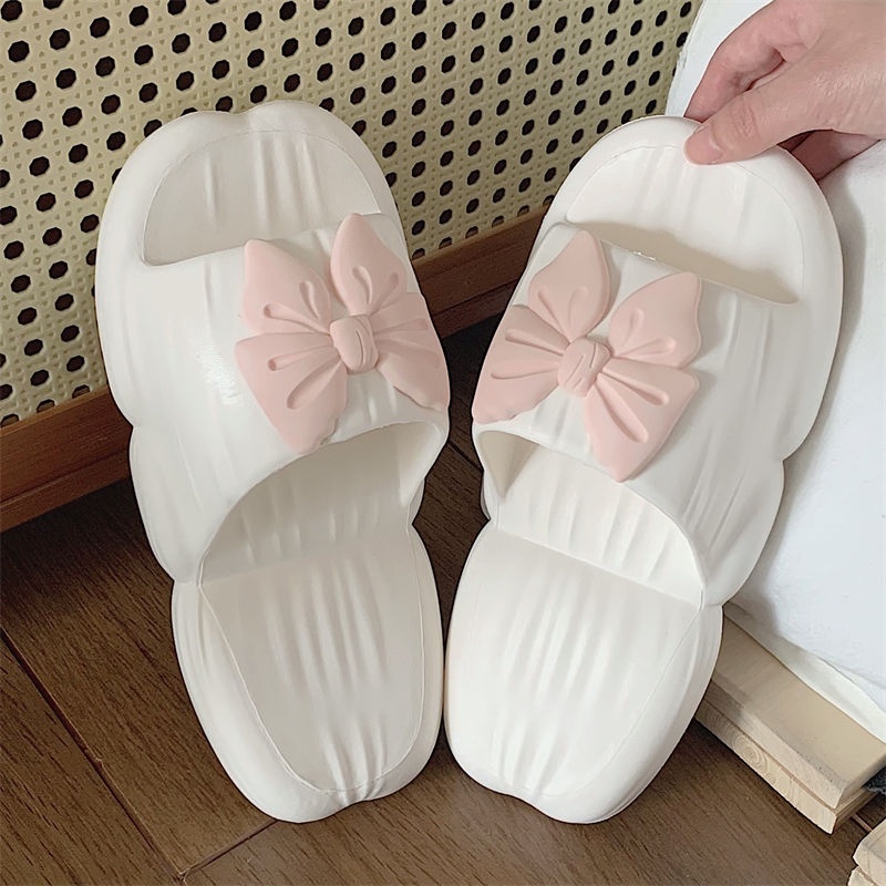 Oeggeo shop Dép Mang Trong Nhà Ba Chiều Thắt Nơ Cho Nữ