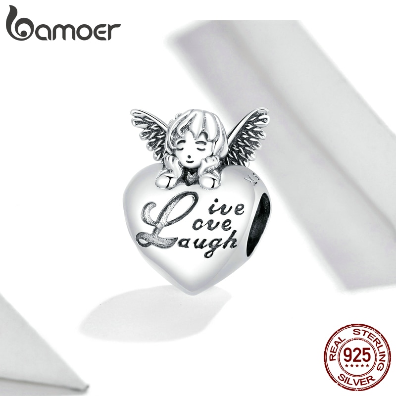 Hạt xỏ vòng đeo tay BAMOER SCC1633 bạc hình thiên thần cho phái nữ