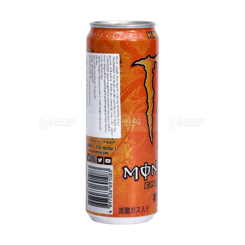 Nước Tăng Lực MONSTER Hương Vị Trái Cây Nội Địa Nhật Bản 355ML - SAKUKO