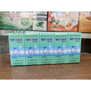 Nước nhỏ mắt mũi Natri clorid 0,9% TRAPHACO (lọ 10ml)