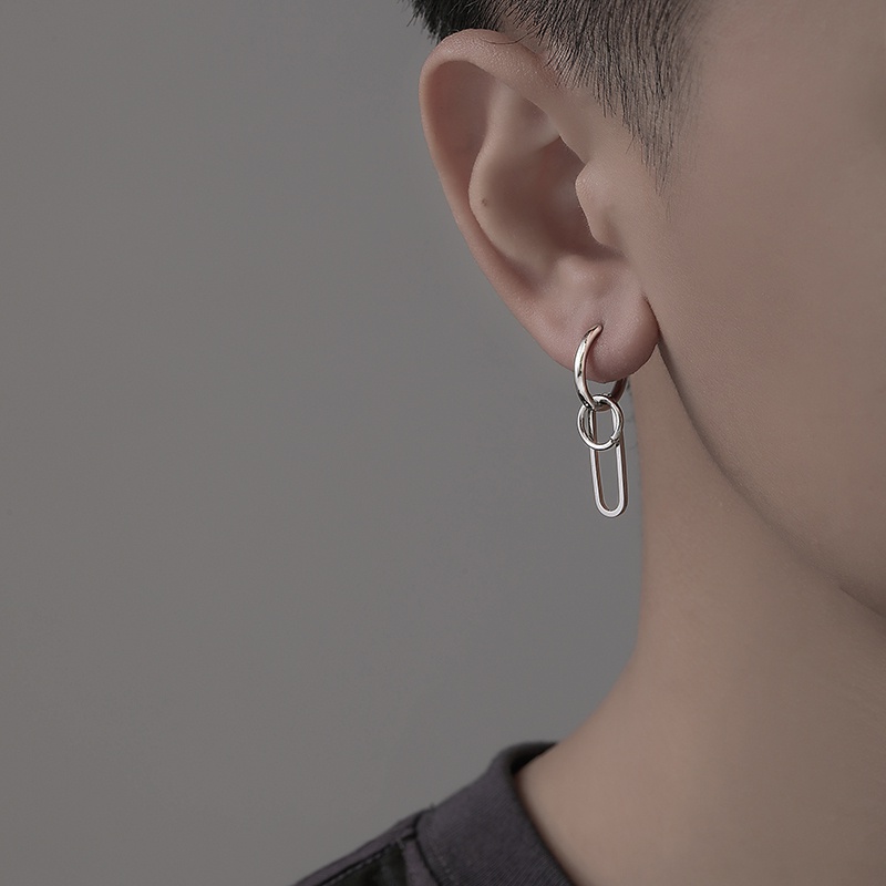 Khuyên tai hình kẹp giấy phong cách hiphop cá tính 19A1612