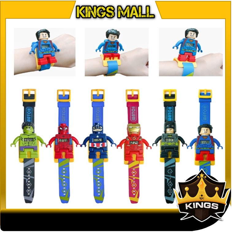 Đồng Hồ Đeo Tay Kỹ Thuật Số Mặt Lego Kings J437 Cho Bé