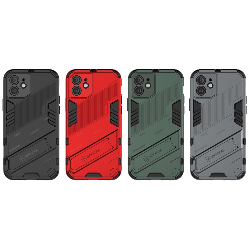 Ốp lưng iPhone 12 Ironman Ver5 chống sốc cao cấp kèm chân đế chống xem video cao cấp 2 chiều