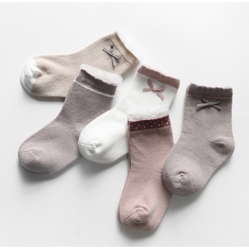 Set 5 Đôi Tất cổ ren - Tất cotton cổ ren co giãn cho bé gái xinh xắn dễ thương cho bé 0 -2 tuổi
