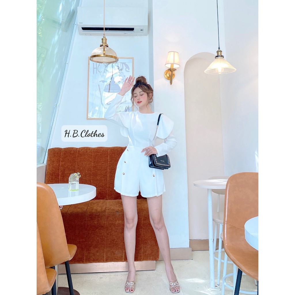 Set áo tay lá sen kèm quần sort HB thiết kế sang trọng S022