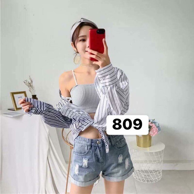 Áo bra nữ quây 2 dây ngang 809 chất conton tăm siêu đẹp