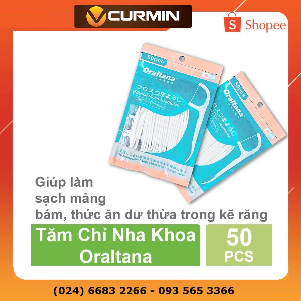 10 túi Tăm chỉ nha khoa Oraltana (Gói 50 PCS cây) [Chính hãng Tanaphar]
