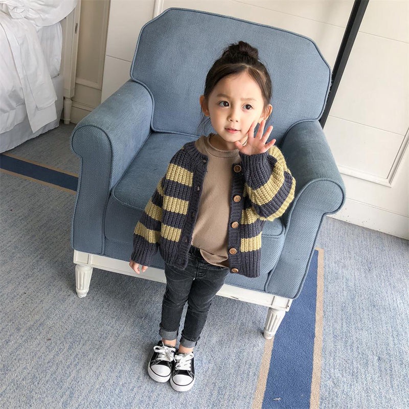 Áo Cardigan Dệt Kim Tay Dài Form Rộng Theo Phong Cách Retro Mới