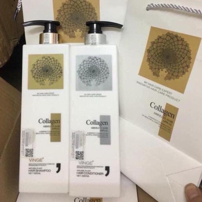[HÀNG HOT]  Cặp Dầu Gội Xả Collagen Vinge 1000ML | Giảm Rụng Tóc, Kích Mọc Tóc, Phục Hồi Tóc Hư Tổn | Hàng Chính Hãng | BigBuy360 - bigbuy360.vn