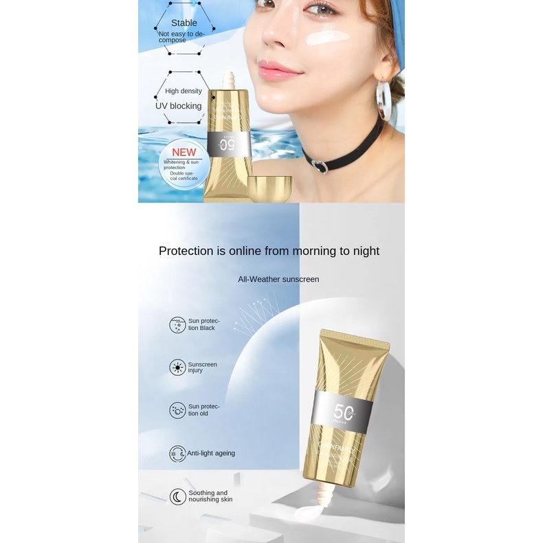 Kem chống nắng body SPF50 + PA 3 Trong 1 Giúp Làm Trắng Và Bảo Vệ Làn Da