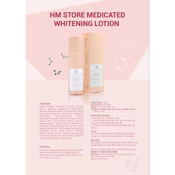 Toner/Lotion/ Nước hoa hồng HM Store