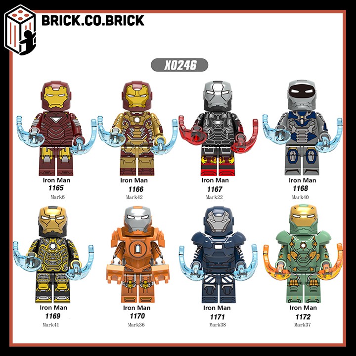 Mô hình MCU Marvel Đồ Chơi Lego Người Sắt Xếp hình Minifgure Iron Man Giáp Cực Chất X0246