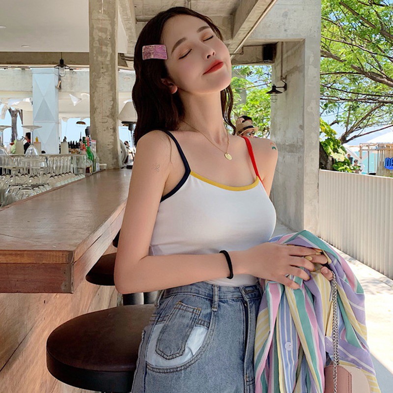 Áo thời trang 2 dây màu trơn quyến rũ trẻ trung cho nữ