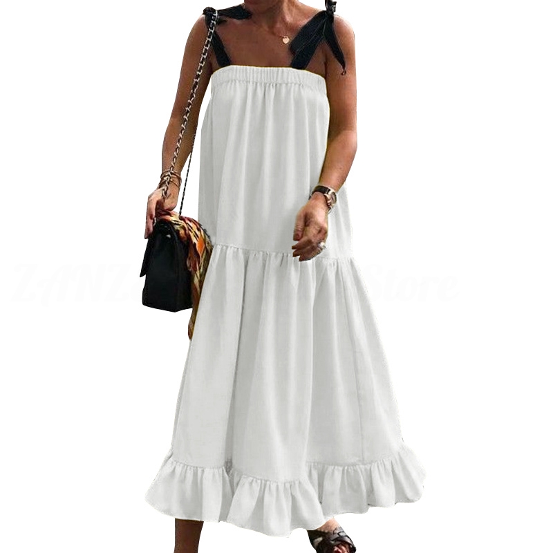 Dầm Dài Zanzea Màu Trơn Thời Trang Nữ Tính