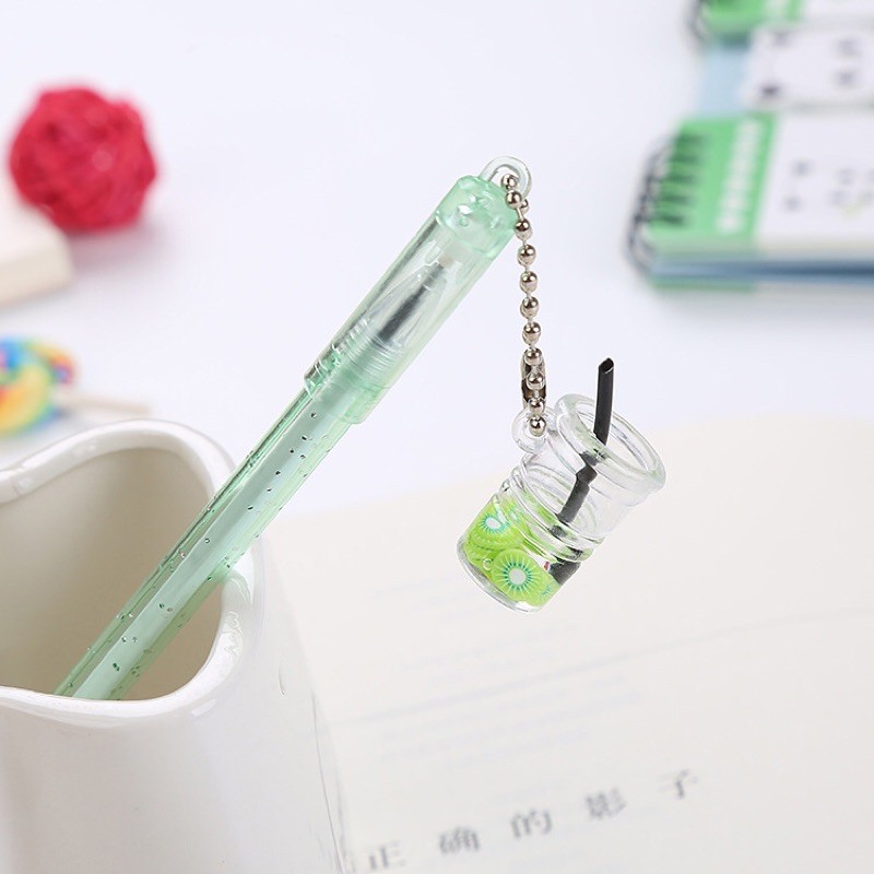 Bút bi nước móc cốc nước mực xanh - tím