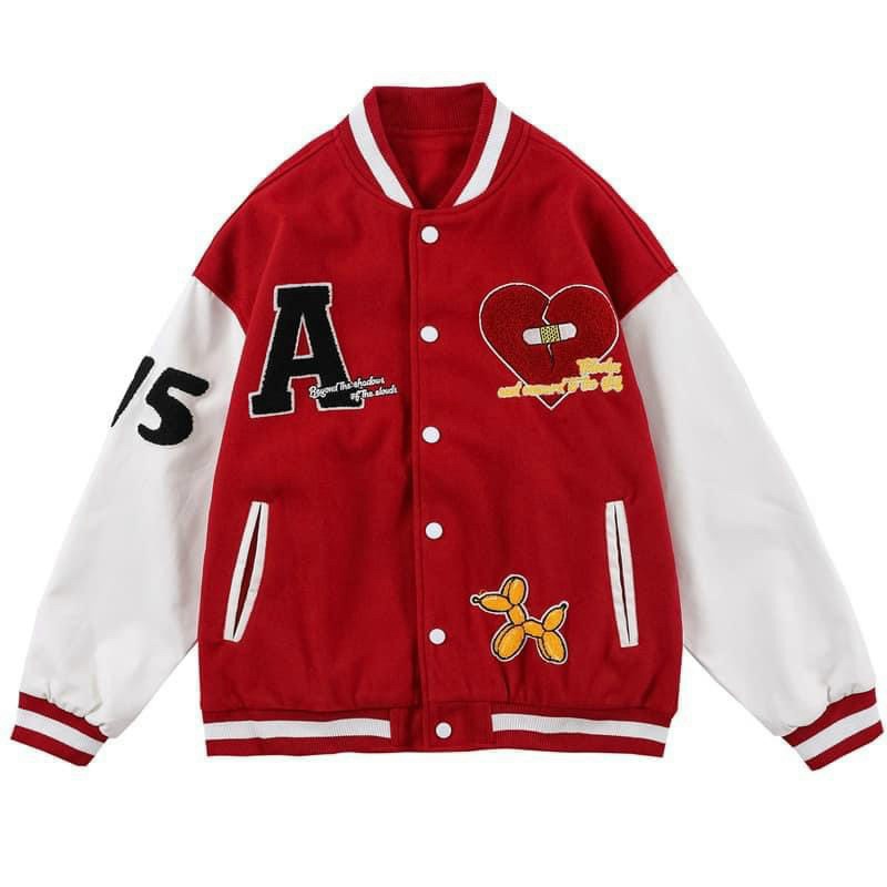 Áo Khoác Bomber Nữ Chất Nỉ Dày Mịn Chữ A Form Rộng Màu Đỏ Đẹp Dễ Phối Đồ Form rộng Mặc Thoải Mái NEW UNISEX