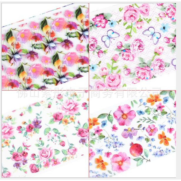 Túi 5 mẫu Foil vân hoa trang trí móng size 4x20cm [HOT 2019]