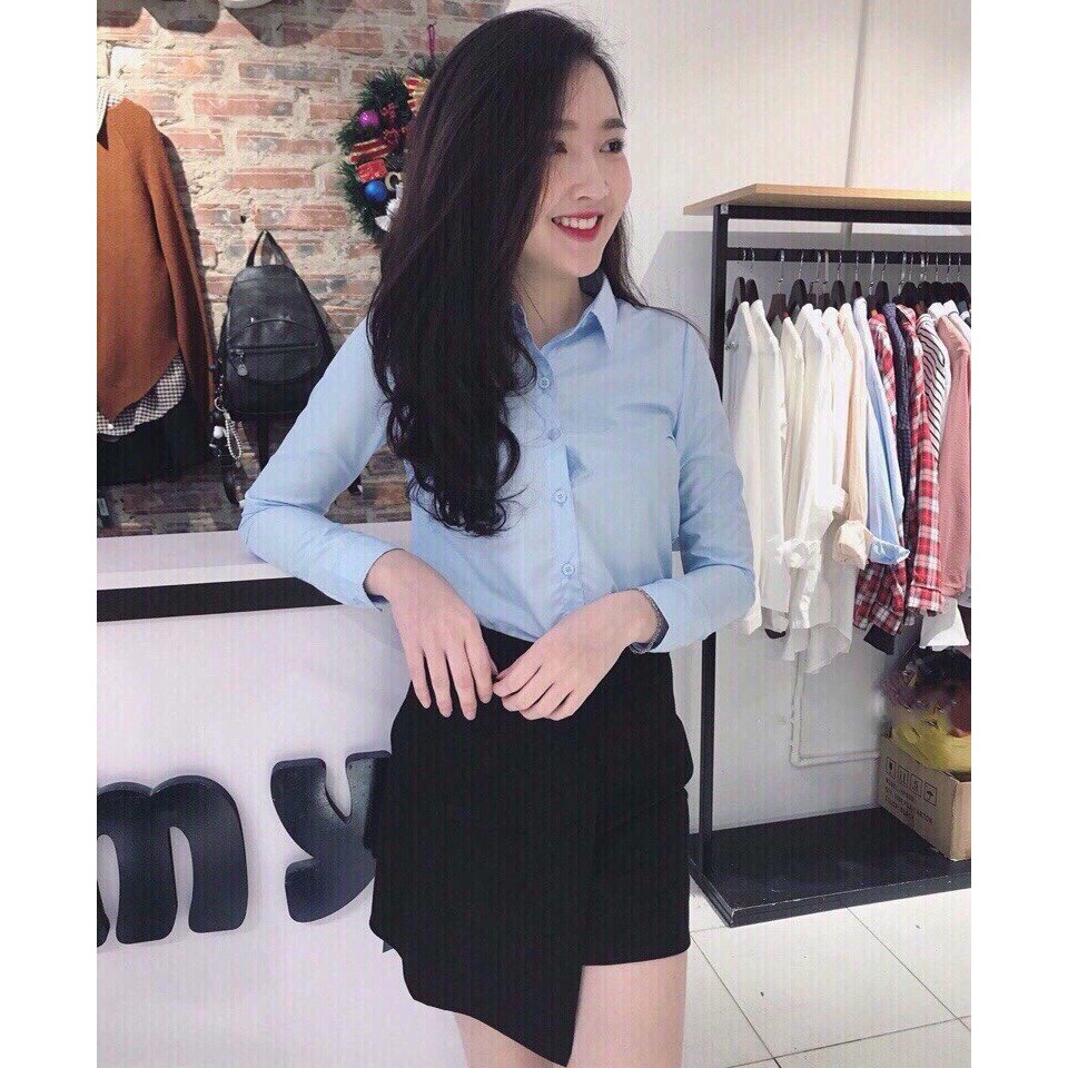 SỈ LẺ SƠ MI NỮ 2 MÀU XANH TRẮNG VNXK | BigBuy360 - bigbuy360.vn