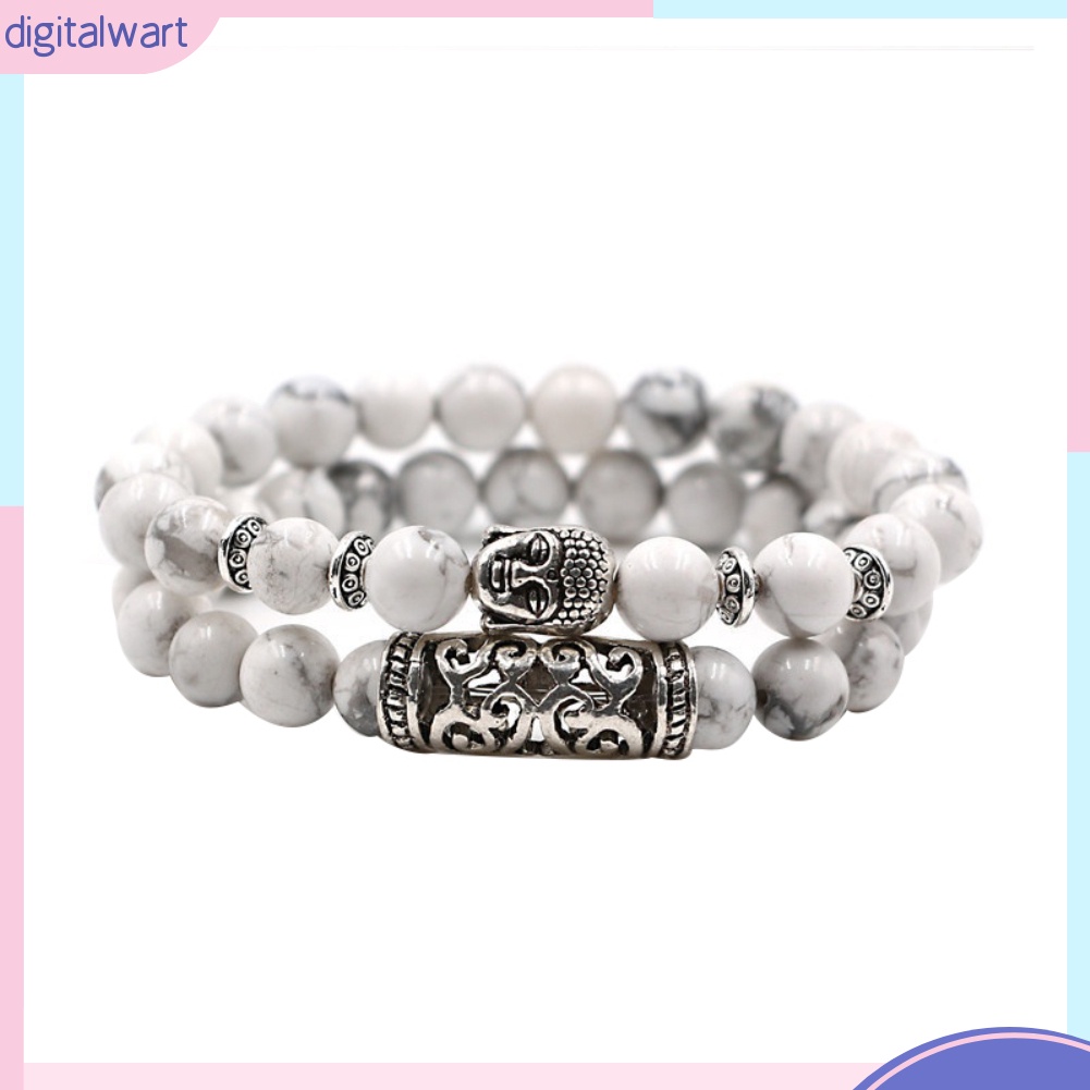 Set 2 Vòng Tay Chuỗi Hạt Đá Tự Nhiên Thời Trang Unisex