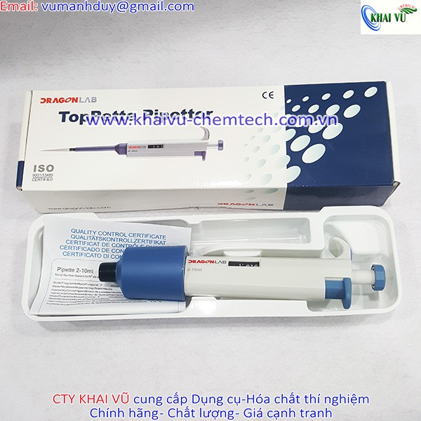 Dụng cụ hút mẫu hút chất lỏng Micropipet Dragonlab 100uL, 200uL, 1000uL (1ml), 5000uL (5ml), 10.000uL (10ml)