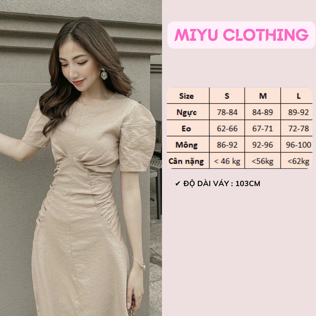 Váy tiểu thư sang chảnh dáng dài đầm dự tiệc sang trọng cưới vintage dạo phố chất linen cao cấp MiyuClothing