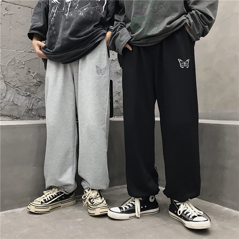 Quần Dài Thiết Kế Thoải Mái Thời Trang 217099Quần Dây Rút Dáng Rộng In Hình Bướm Phản Quang Cá Tính Cho Nam Nữ | BigBuy360 - bigbuy360.vn