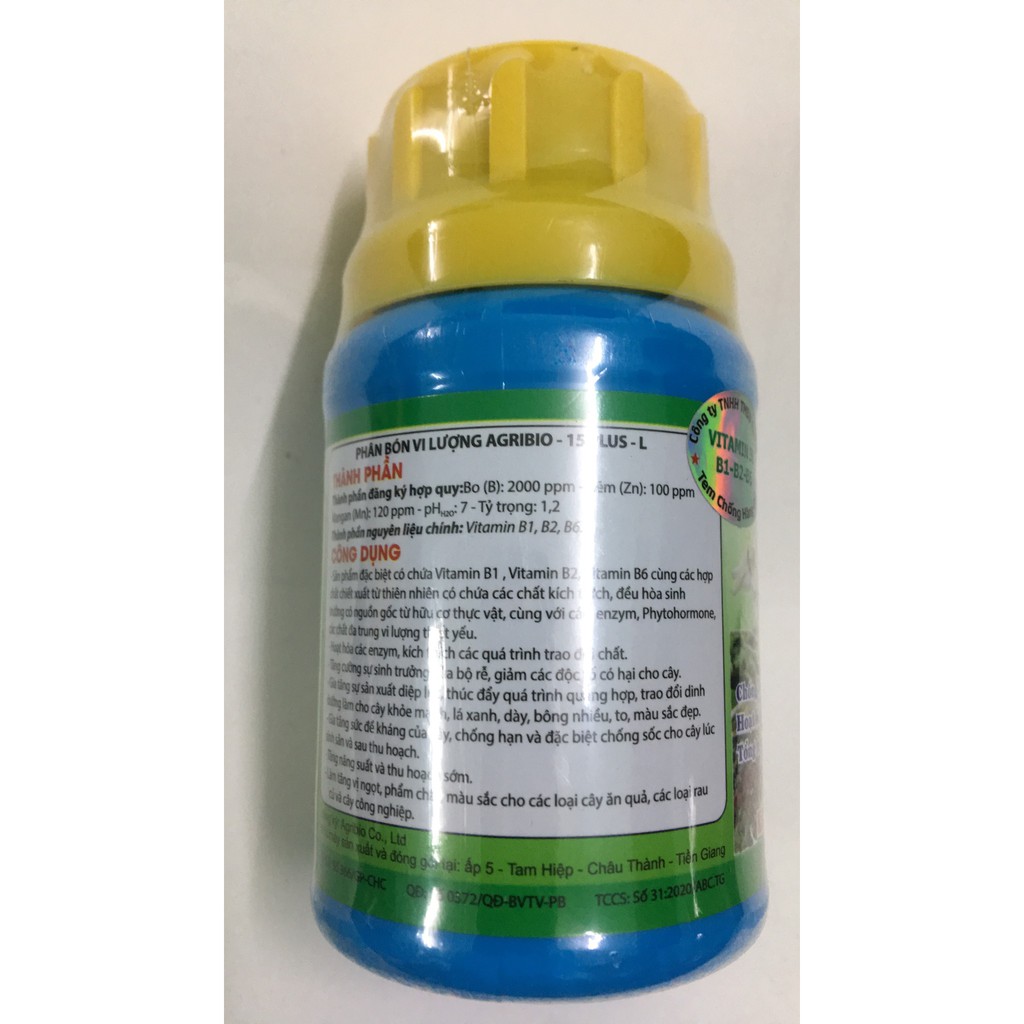 Phân bón lá vitamin 3B có chứa B1 B2 B6 lọ 100ml chăm sóc hoa lan cây cảnh