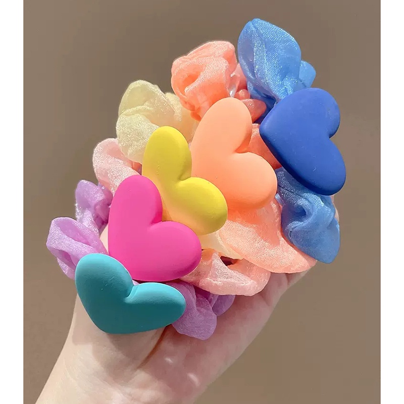 Dây Cột Tóc Scrunchies Co Giãn Nhiều Màu Sắc Ngọt Ngào Dễ Thương Cho Nữ
