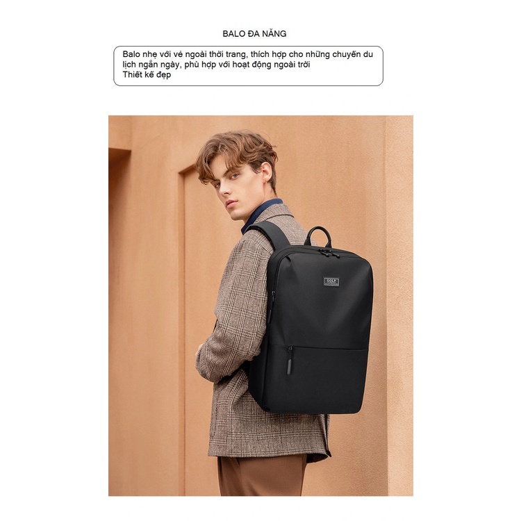 Balo Laptop/Macbook cao cấp đa năng GOLF-B13 đen