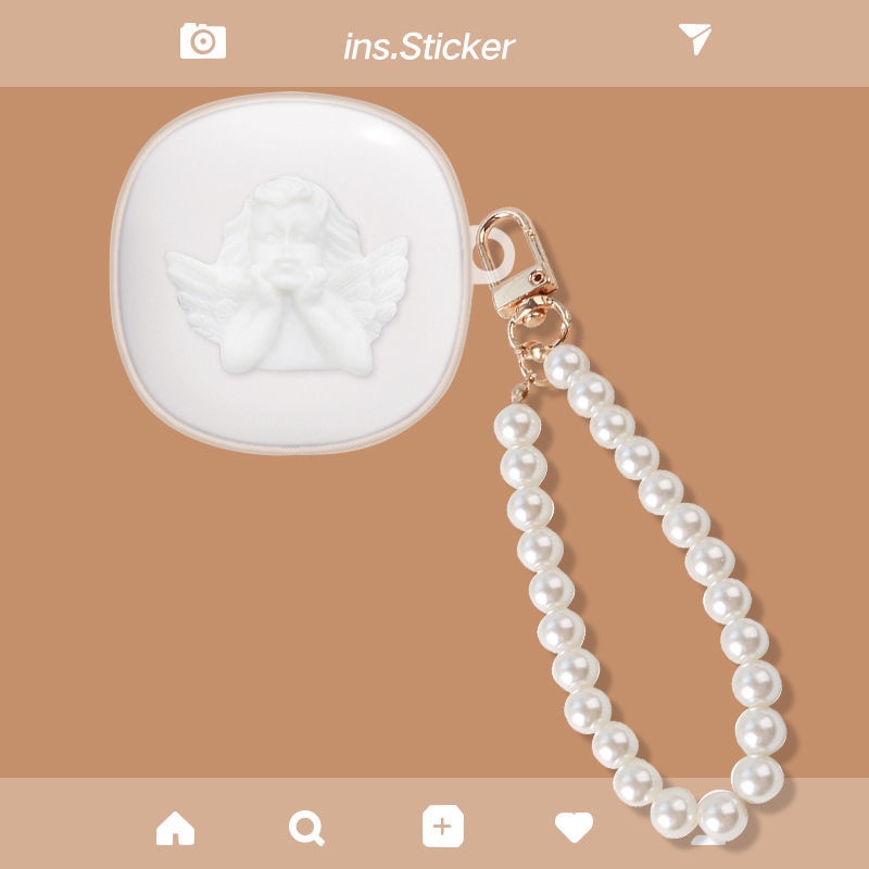 Vỏ Bảo Vệ Hộp Sạc Tai Nghe Baseus WM02 Mềm Mại Đính Nơ Và Ngọc Trai Dễ Thương