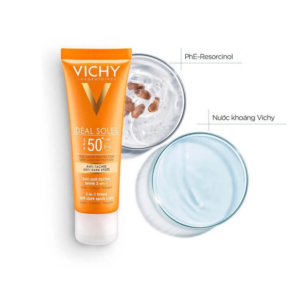 Kem Chống Nắng Vichy Ideal Soleil Ngăn Sạm Da, Giảm Thâm Nám SPF50 UVA + UVB 50ml